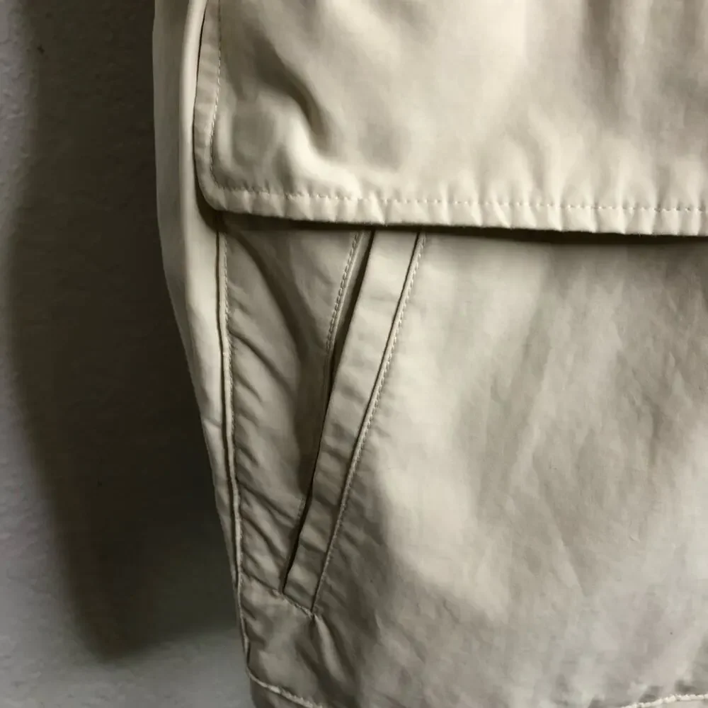 Theory Miron Fitzroy light tan cream full zip utility jacket size Medium